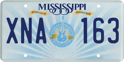 MS license plate XNA163
