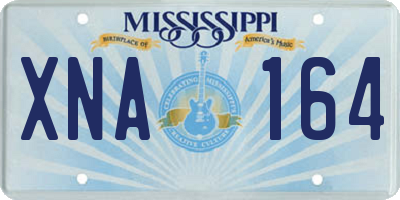 MS license plate XNA164