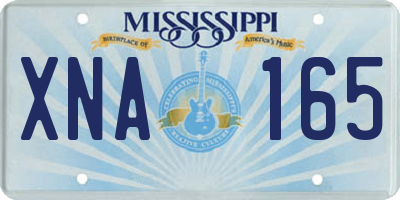 MS license plate XNA165