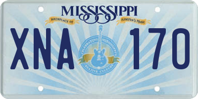 MS license plate XNA170