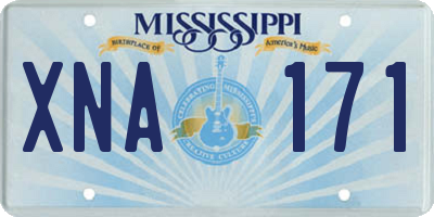 MS license plate XNA171