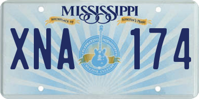MS license plate XNA174