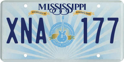 MS license plate XNA177