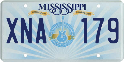 MS license plate XNA179