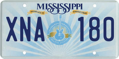 MS license plate XNA180