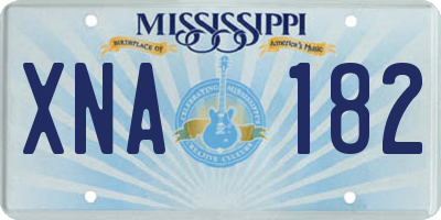 MS license plate XNA182