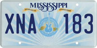 MS license plate XNA183