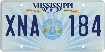 MS license plate XNA184