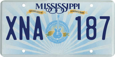 MS license plate XNA187