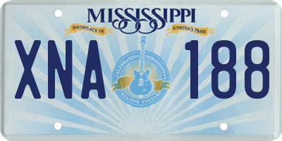 MS license plate XNA188