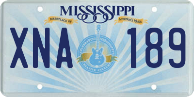 MS license plate XNA189