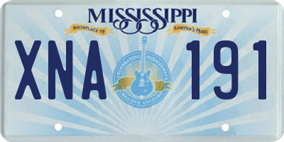 MS license plate XNA191
