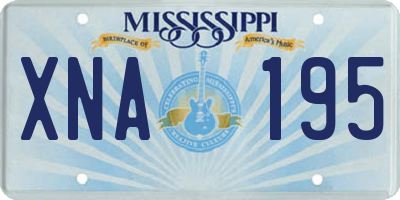 MS license plate XNA195