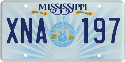MS license plate XNA197