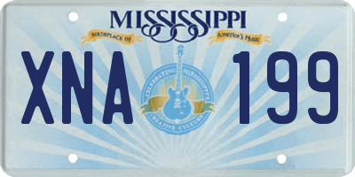 MS license plate XNA199