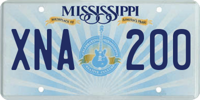 MS license plate XNA200