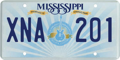 MS license plate XNA201