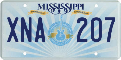 MS license plate XNA207