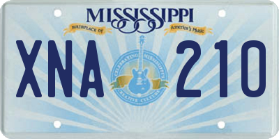 MS license plate XNA210