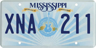 MS license plate XNA211