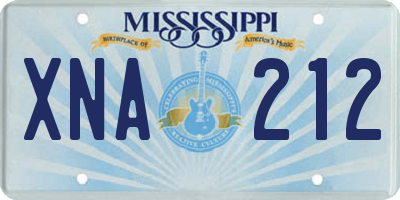 MS license plate XNA212