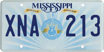 MS license plate XNA213