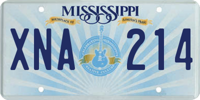 MS license plate XNA214