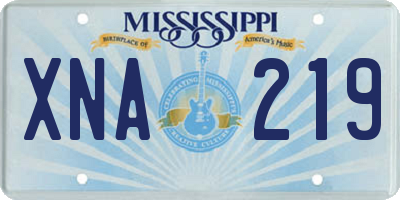 MS license plate XNA219