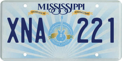 MS license plate XNA221