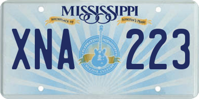 MS license plate XNA223