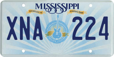 MS license plate XNA224