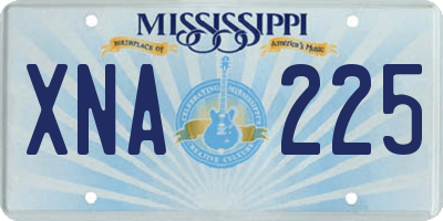 MS license plate XNA225