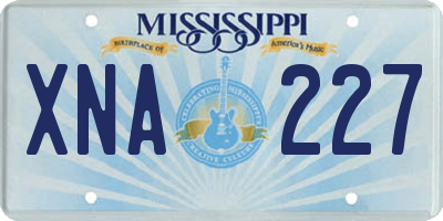 MS license plate XNA227