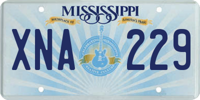 MS license plate XNA229