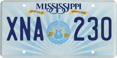 MS license plate XNA230
