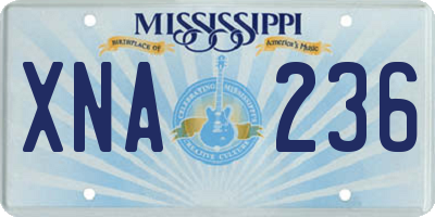 MS license plate XNA236