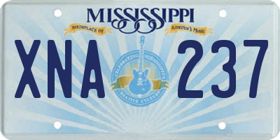 MS license plate XNA237