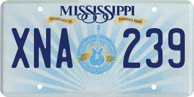 MS license plate XNA239