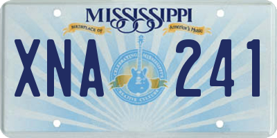 MS license plate XNA241