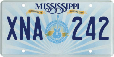 MS license plate XNA242