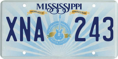 MS license plate XNA243