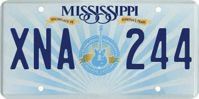 MS license plate XNA244