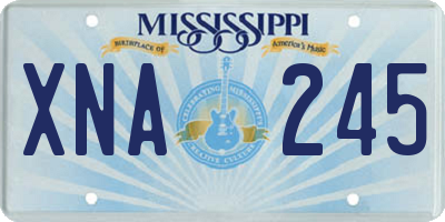 MS license plate XNA245