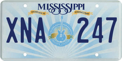 MS license plate XNA247