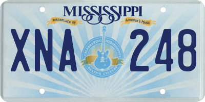 MS license plate XNA248
