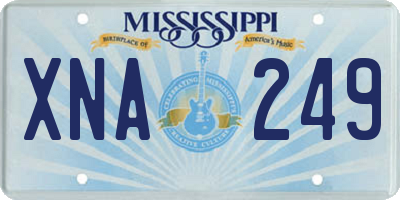 MS license plate XNA249