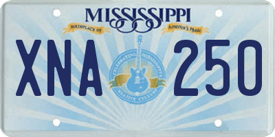 MS license plate XNA250