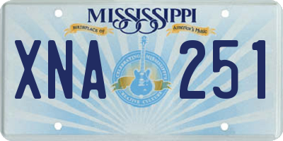 MS license plate XNA251
