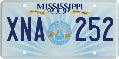 MS license plate XNA252
