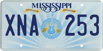 MS license plate XNA253